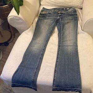 Miss Me Flare Jeans in Faded Blue
